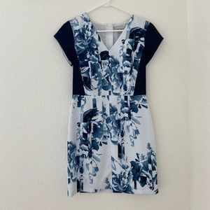 Banana republic white and blue floral dress
